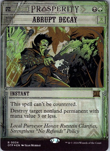 Abrupt decay rare magic - decay,