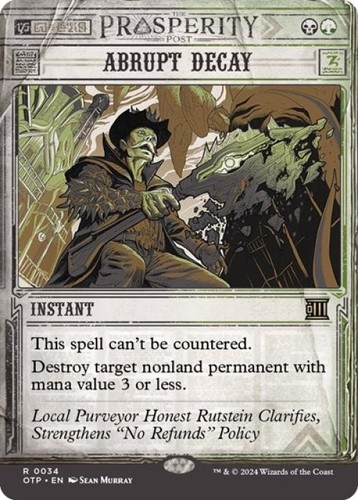 Abrupt decay foil near - abrupt, -foil