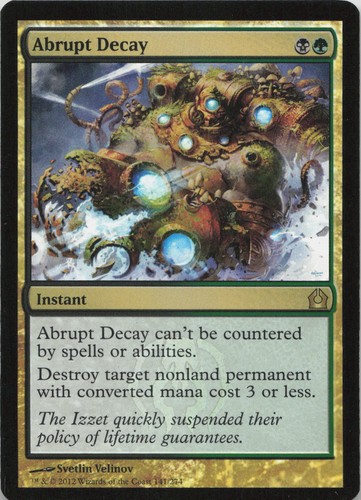 Abrupt decay foil - r, to