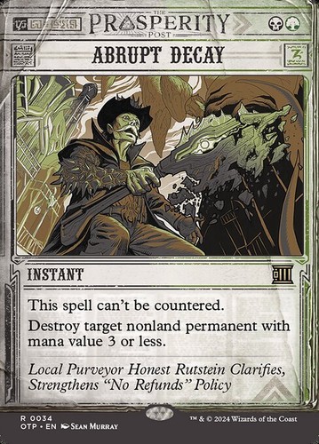 Mtg abrupt decay foil exc - mtg,