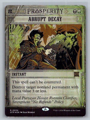 Abrupt decay outlaws of - decay, r